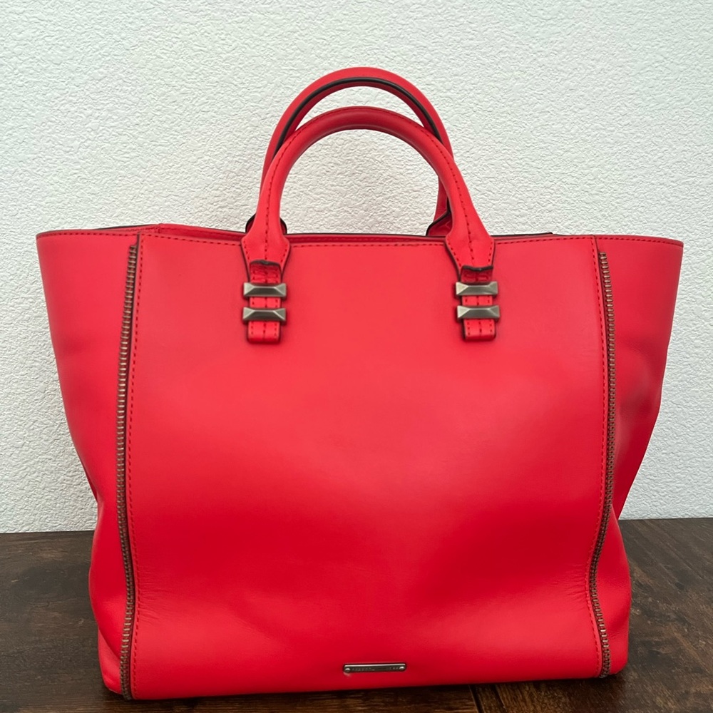 Rebecca Minkoff mini Perry hot red leather tote